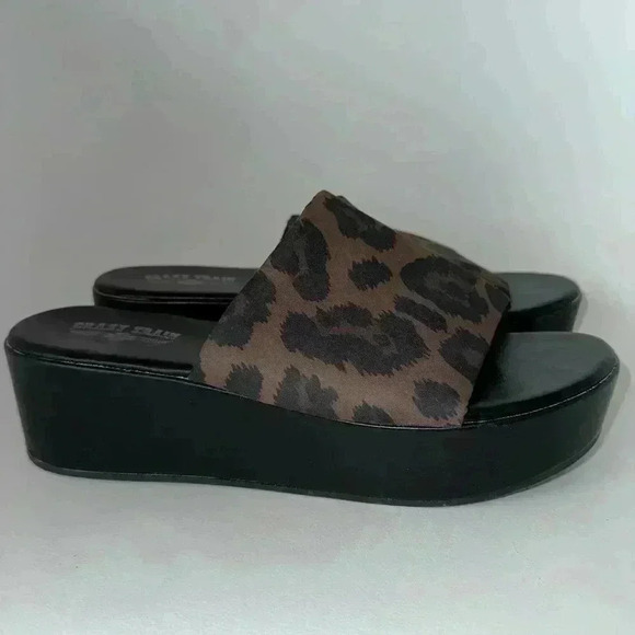 90s Platty Crazy Train Leopard Platform Sandals Size 10 Brown / Women’s - Picture 5 of 10
